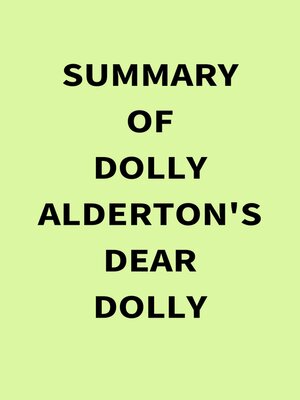 cover image of Summary of Dolly Alderton's Dear Dolly
